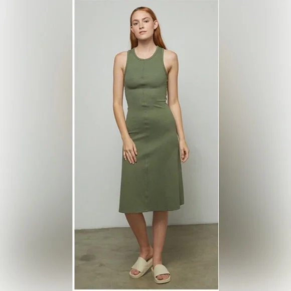 Lunya Restore Fitted Dress in softest cotton sizes Small & Medium Olive green - Picture 1 of 6